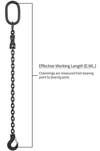 1.5 tonne Black Chainsling 1 Leg, Latch Hook