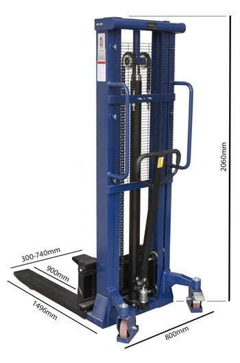 1000kg Manual Stacker Truck 3000mm lift height