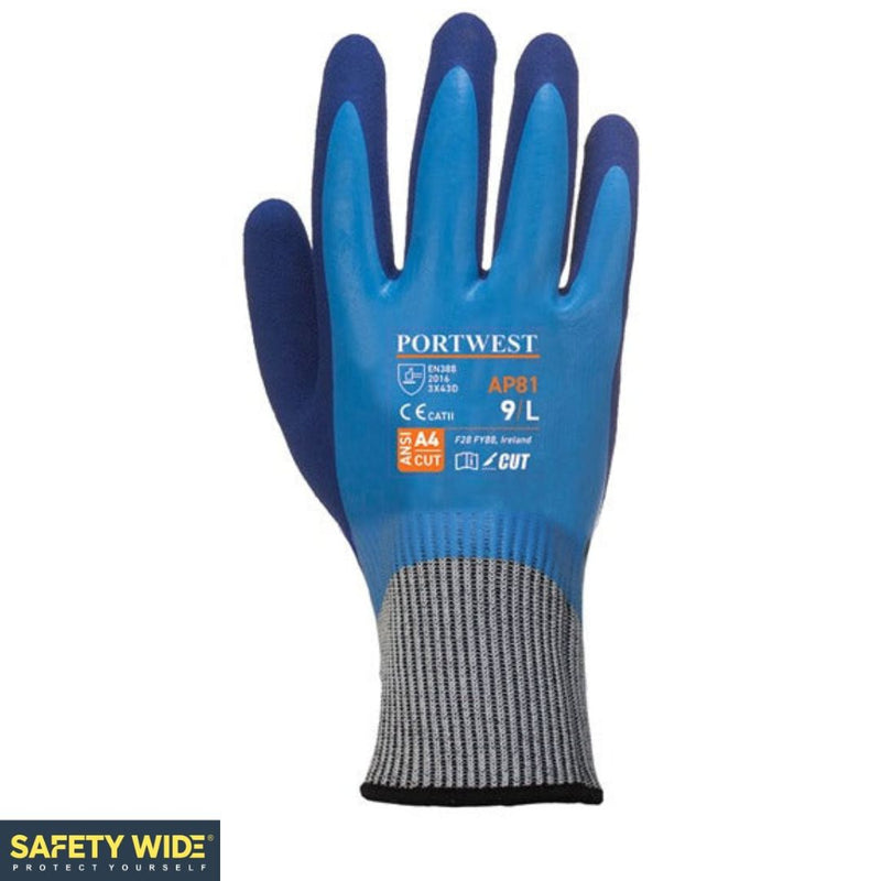 Portwest AP81 Liquid Pro Waterproof Cut Resistant Glove Blue (10pk)