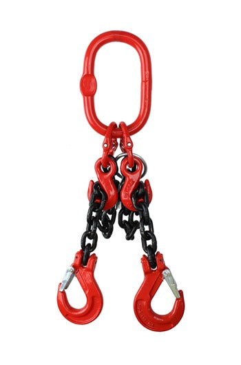 2.1 tonne 2Leg Chainsling, Adjustable and c/w Latch Hooks