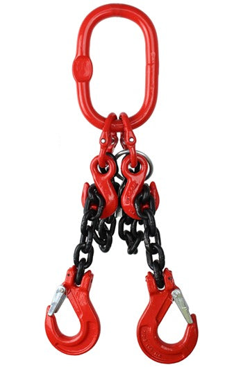 2.8 tonne 2Leg Chainsling, Adjustable and c/w Latch Hooks