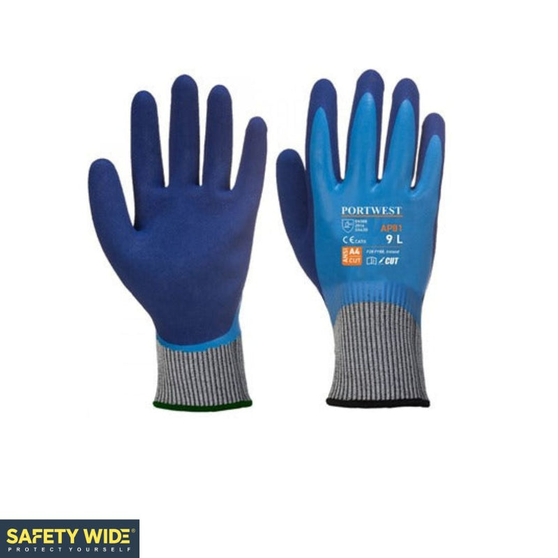 Portwest AP81 Liquid Pro Waterproof Cut Resistant Glove Blue (10pk)