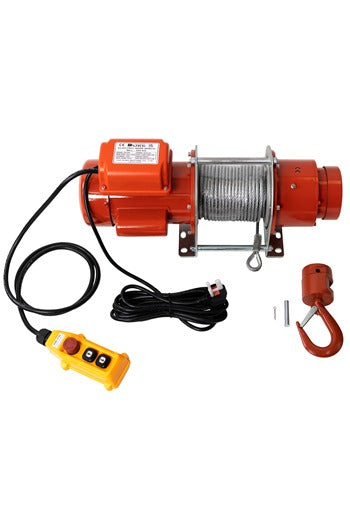 300kg 240volt Electric Wire Rope Winch c/w 30mtr Rope