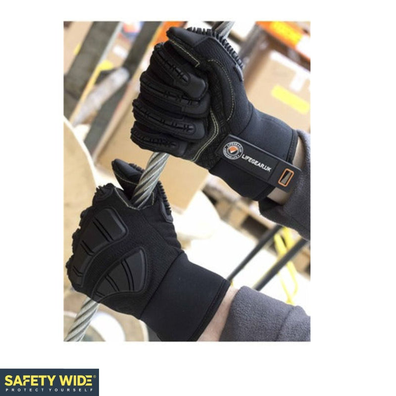 LifeGear Thermal-lined Cut Resistant Safety Impact Working Gloves