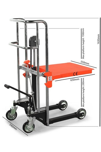 400kg Manual Platform Stacker 1300mm lift height