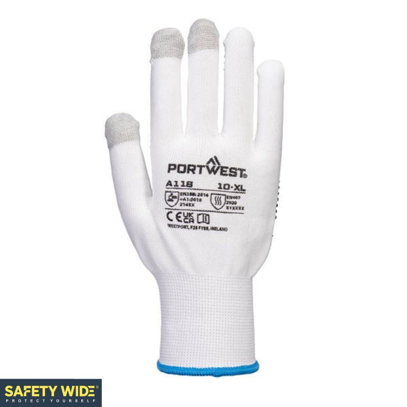 Portwest A118 - Grip 13 PVC Dotted Touchscreen Glove (12pk)