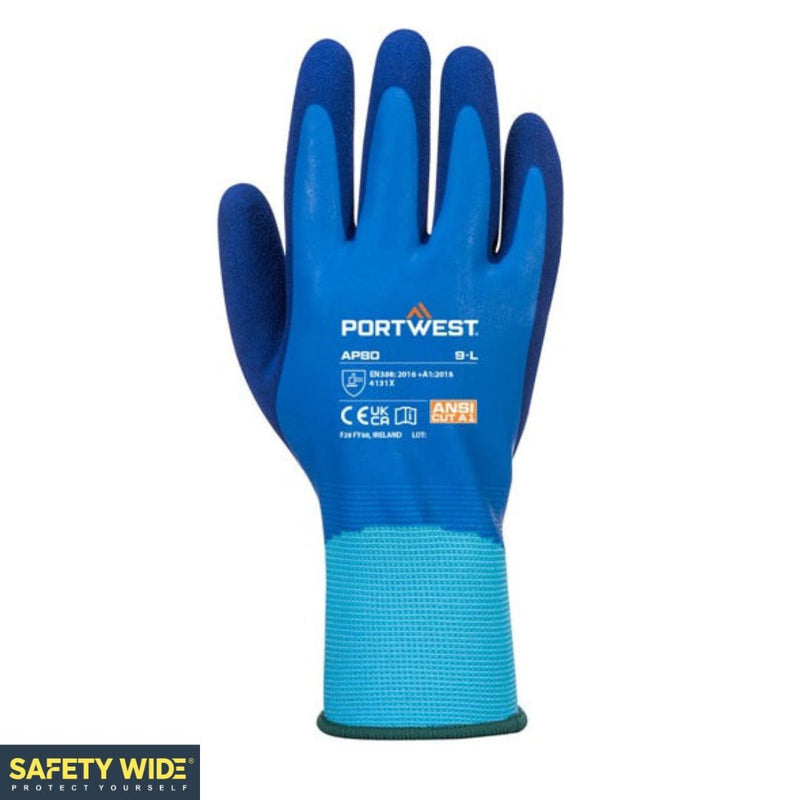 Portwest AP80 Liquid Pro Latex Foam Waterproof Glove Blue (10pk)