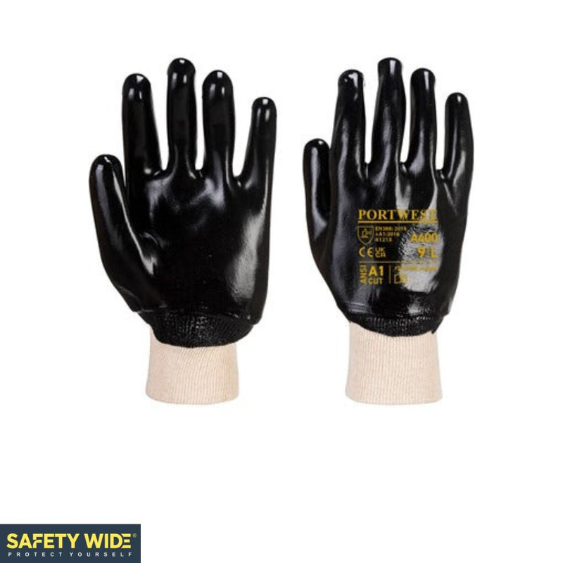 Portwest A400 PVC Knitwrist Glove Black (10pk)
