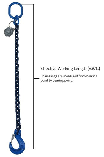 4tonne Grade 100 Chain sling 1 leg, Latch Hook