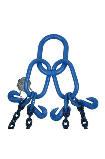 5.3 tonne Grade 100 4Leg Chainsling c/w Latch Hooks