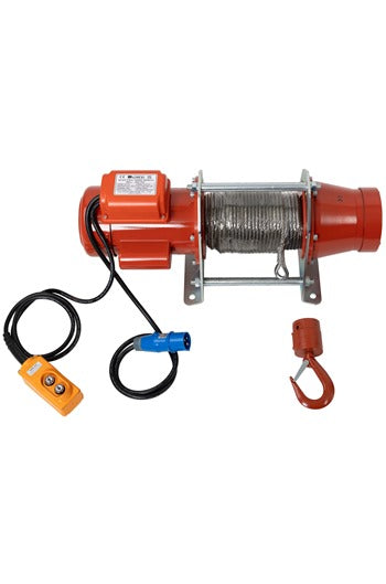 500kg 240volt Electric Wire Rope Winch c/w 45mtr Rope