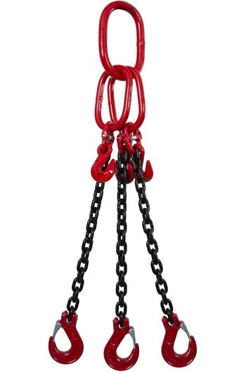 6.7 tonne 3Leg Chainsling, Adjusters c/w Latch Hooks
