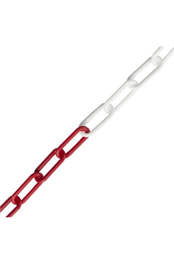 6mm RED & WHITE Plastic Link Chain
