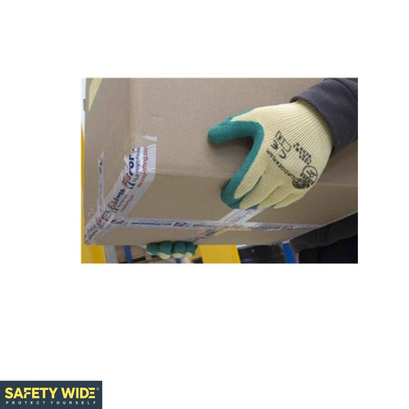 Green Latex Grip Builders Gloves