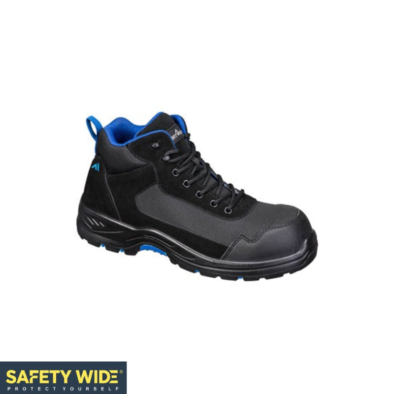 Portwest FC22 Black/Blue Composite Textile Suede Mid Boot S3L HRO SR FO
