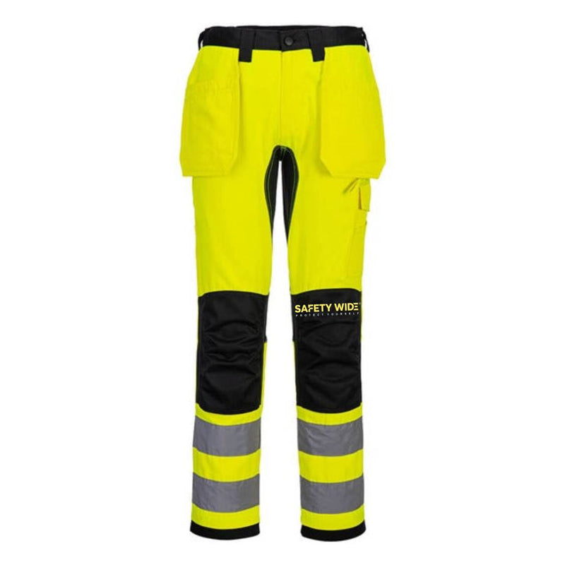 Portwest CD889 - WX2 Eco Hi-Vis Holster Pocket Trousers Yellow/Black