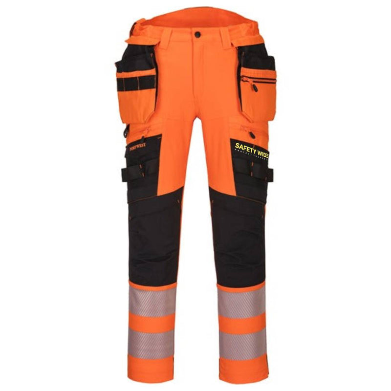 Portwest DX442 Hi-vis Detachable Holster Pocket Trousers Orange/Black
