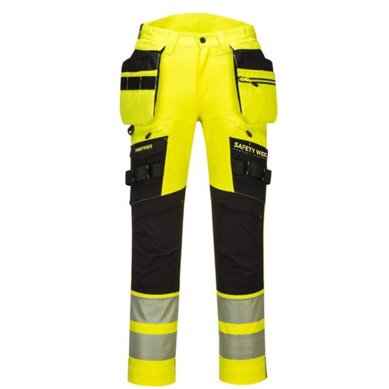 Portwest DX442 Hi-vis Detachable Holster Pocket Trousers Yellow/Black