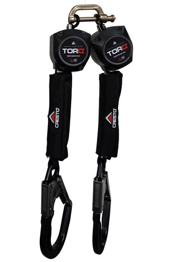 Abtech TORQ Twin Micro 2mtr Fall Arrester, Large Hook