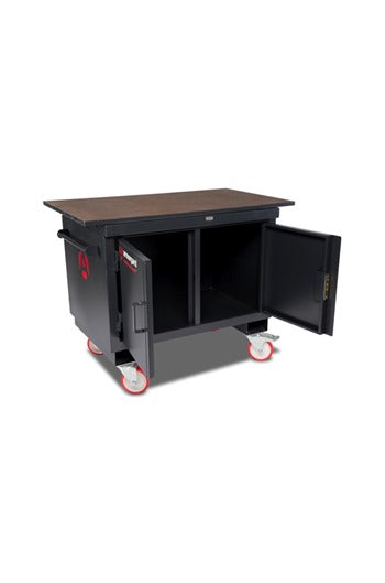 Armorgard MBH12-VF Mobile Tuffbench with Wooden Top, 4" Chain Vice and 6" Engineers Vice