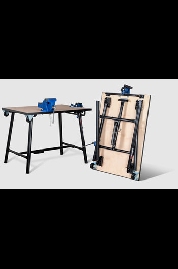 Armorgard TuffBench Folding Workbench c/w Wheels, Handle, Chain Vice and Engineers Vice BH1080-VWK