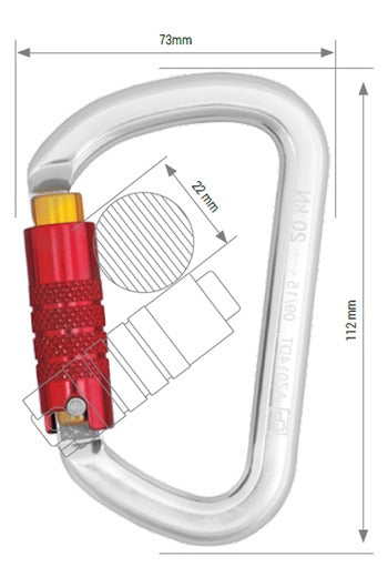 AZ014DT Triple Lock Aluminium Karabiner
