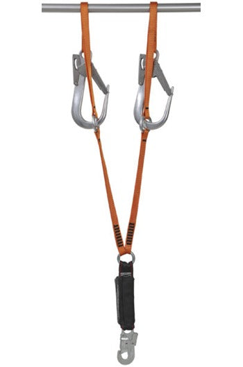 Climax 54-D Twin Leg Tie-Back Shock Absorbing Lanyard c/w Scaffold Hooks