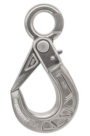 Cromox 10mm Grade 60 Stainless Steel Self Locking Eye Hook WLL:2.45tonne