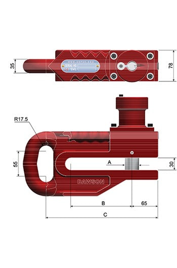 EGRS 10tonne Remote Ground Release Lifting Shackle 150mm Throat Depth