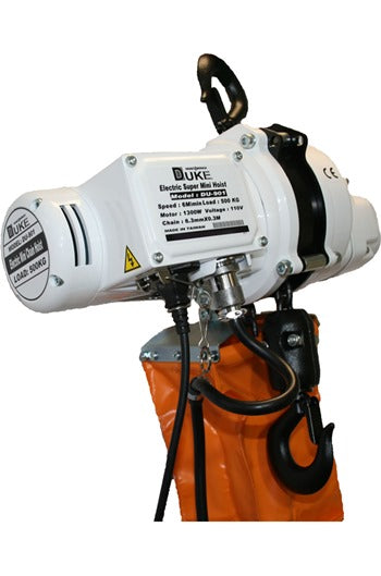 Electric hoist 250kg, 110 volt c/w bag.