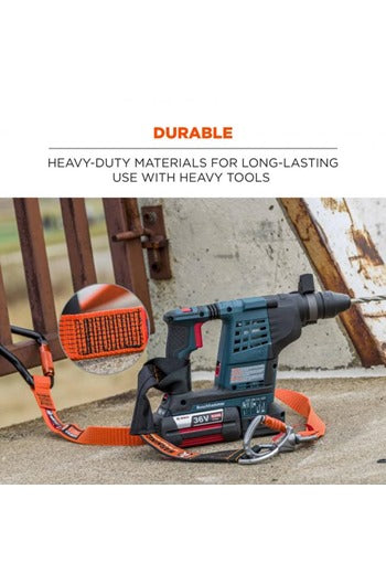 Ergodyne SQUIDS 3149 36kg Heavy Duty Tool Lanyard c/w XL Locking Karabiner and Swivel Karabiner