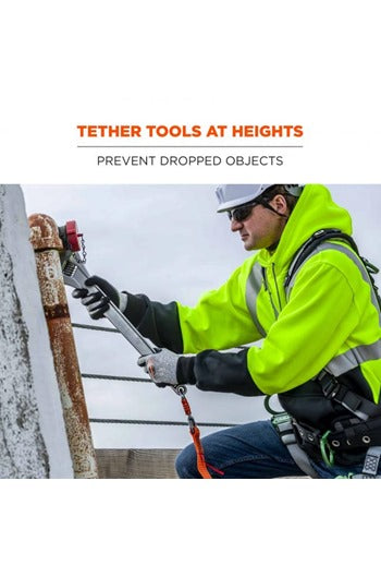 Ergodyne SQUIDS 3149 36kg Heavy Duty Tool Lanyard c/w XL Locking Karabiner and Swivel Karabiner