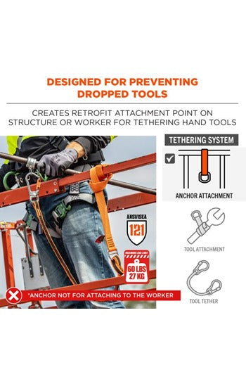 Ergodyne SQUIDS 3177 Anchor Choke Strap for Tool Tethering - 27kg