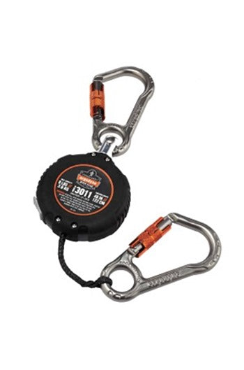 Ergodyne Tool Lanyard: SQUIDS 3011 Retractable Tool Lanyard Dual Carabiner