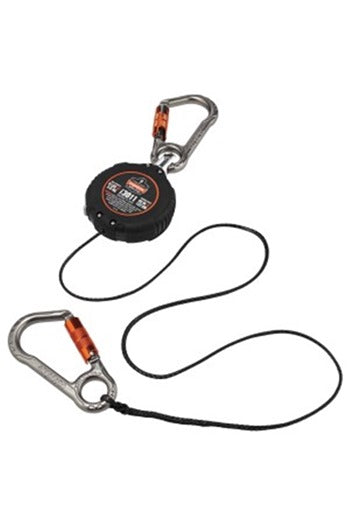 Ergodyne Tool Lanyard: SQUIDS 3011 Retractable Tool Lanyard Dual Carabiner