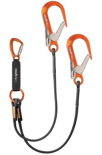 Heightec L2T ELITE Twin Lanyard - Tri-act c/w Scaffold Hooks