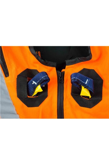 High Visibility ORANGE Jacket Safety Harness Elasticated With Quick Release Buckles