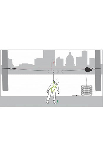 Kratos Safety FA6000701 25mtr 4 User Horizontal Temporary Lifeline c/w 4 O-Rings