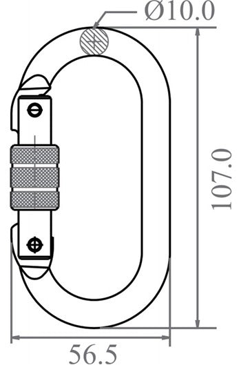 Kratos Safety Safety FA5010117 Steel Screw Lock Karabiner