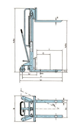 Pfaff HV0516 500kg Hydraulic Hand Stacker 1600mm lift