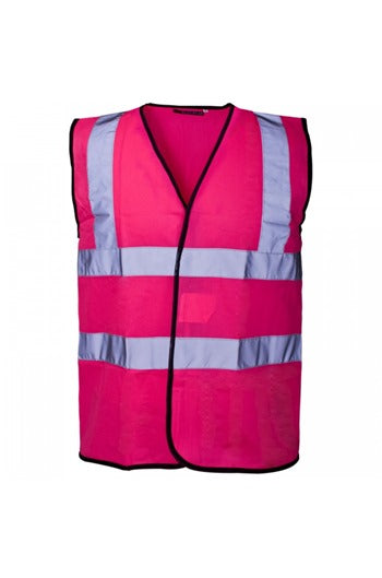 Pink Hi Viz Waist Coat - Sizes S, M, L & XL - High Visibility