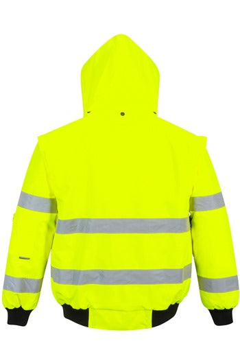 Portwest C467 Hi-Vis 3-in-1 Bomber Jacket Yellow