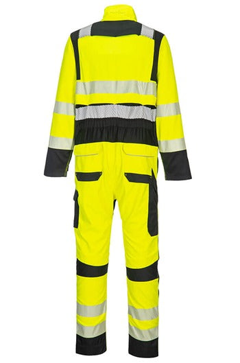 Portwest F507 Flame Resistant Hi-Vis Coverall Yellow/Black