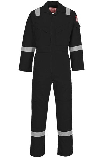 Portwest FR21 Black Bizflame Work FR Super Lightweight Anti-Static Coverall