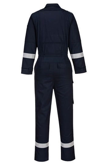 Portwest FR502 Navy Bizflame Work Lightweight Stretch Panelled Coverall