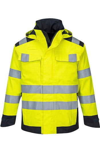 Portwest MV70 Yellow/Navy Modflame Rain Multi Norm Arc Jacket