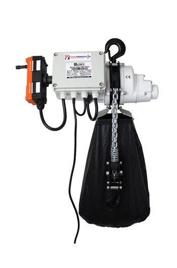 Radio Controlled Electric hoist 1000kg, 110 volt c/w bag