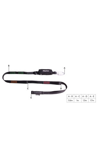 Ridgegear RGL30 Single Leg Webbing Tie Back Lanyard & Shock Absorber
