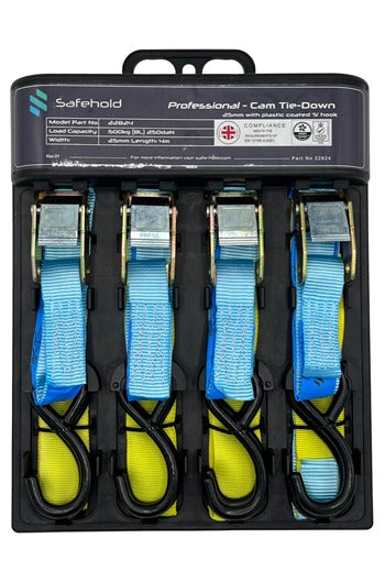 Safehold 2mtr Cambuckle Lashing with 'S' Hooks (Pack of 4)
