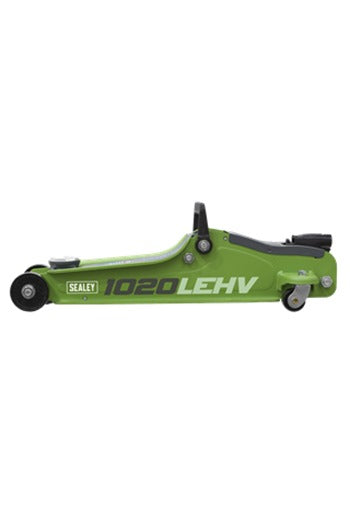 Sealey 1020LEHV 2tonne Low Profile Short Chassis Trolley Jack Hi-Vis Green